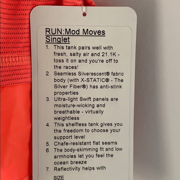 NWT Lululemon Seawheeze RUN: Mod Moves Singlet - Picture 4 of 6